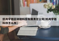 杭州宇链区块链科技有限责任公司[杭州宇链科技怎么样]