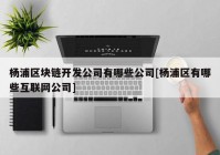 杨浦区块链开发公司有哪些公司[杨浦区有哪些互联网公司]